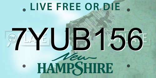 7YUB156 New Hampshire License Plate