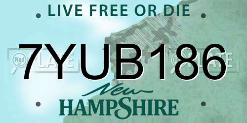 7YUB186 New Hampshire License Plate