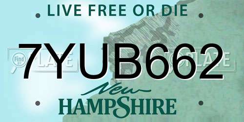 7YUB662 New Hampshire License Plate