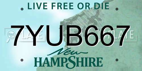 7YUB667 New Hampshire License Plate