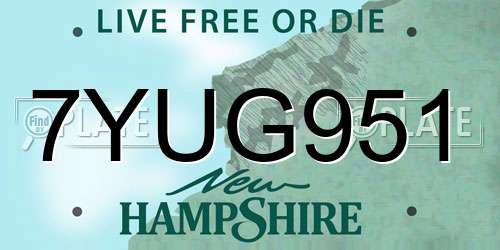7YUG951 New Hampshire License Plate