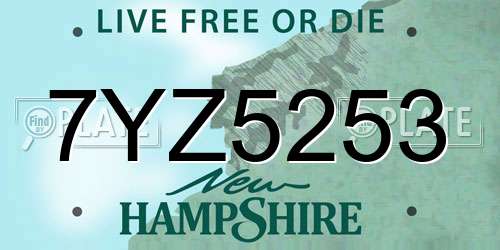 7YZ5253 New Hampshire License Plate
