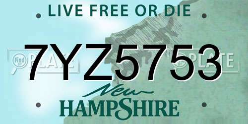 7YZ5753 New Hampshire License Plate