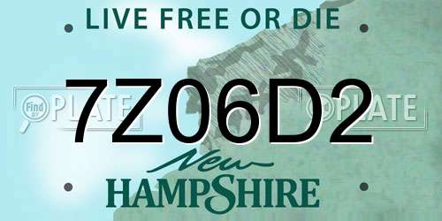 7Z06D2 New Hampshire License Plate