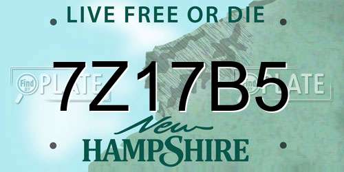 7Z17B5 New Hampshire License Plate