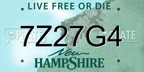 7Z27G4 New Hampshire License Plate