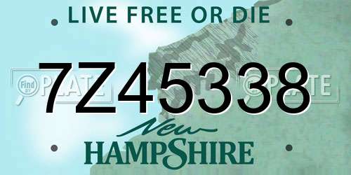 7Z45338 New Hampshire License Plate