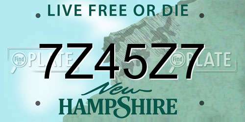 7Z45Z7 New Hampshire License Plate
