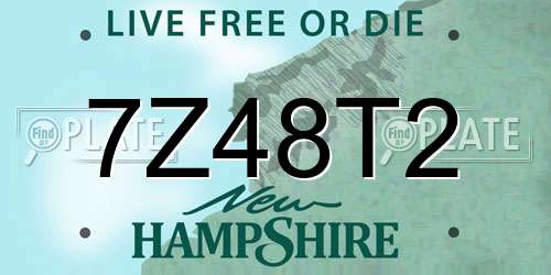 7Z48T2 New Hampshire License Plate