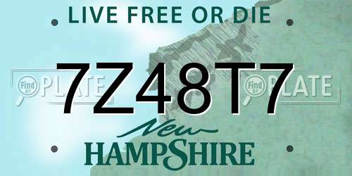 7Z48T7 New Hampshire License Plate