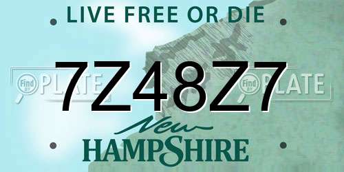7Z48Z7 New Hampshire License Plate