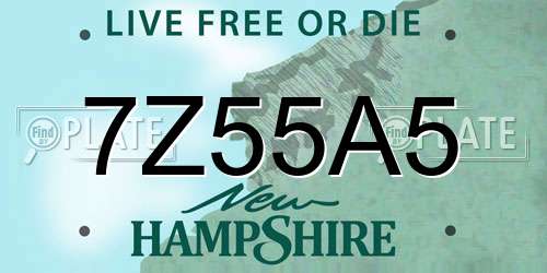 7Z55A5 New Hampshire License Plate