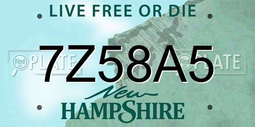 7Z58A5 New Hampshire License Plate