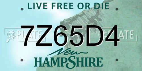 7Z65D4 New Hampshire License Plate