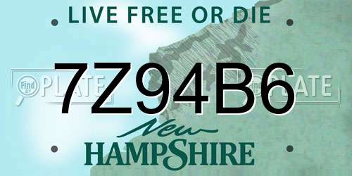 7Z94B6 New Hampshire License Plate