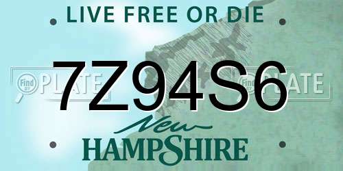7Z94S6 New Hampshire License Plate