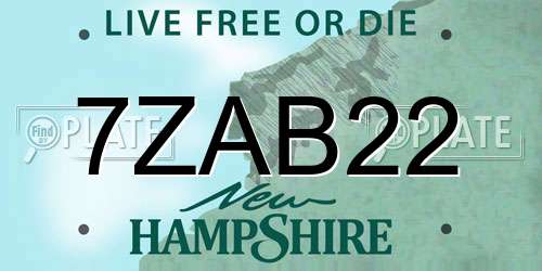 7ZAB22 New Hampshire License Plate