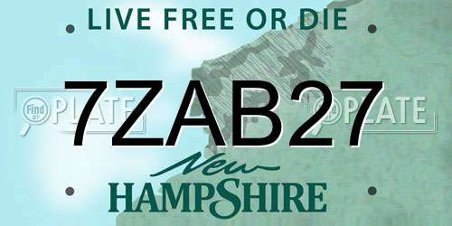 7ZAB27 New Hampshire License Plate