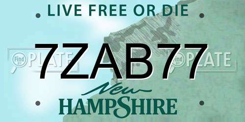 7ZAB77 New Hampshire License Plate