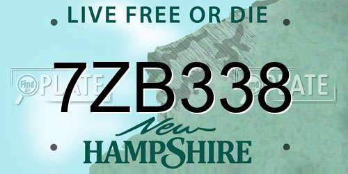7ZB338 New Hampshire License Plate