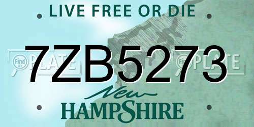 7ZB5273 New Hampshire License Plate