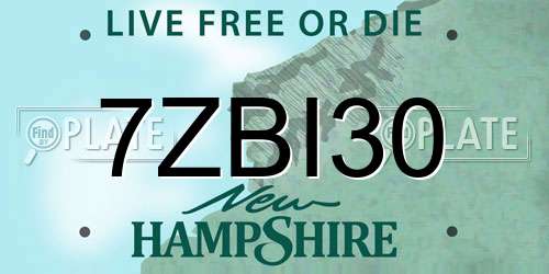 7ZBI30 New Hampshire License Plate