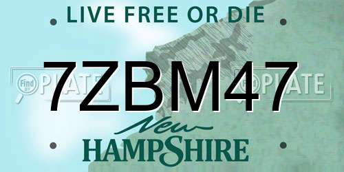 7ZBM47 New Hampshire License Plate