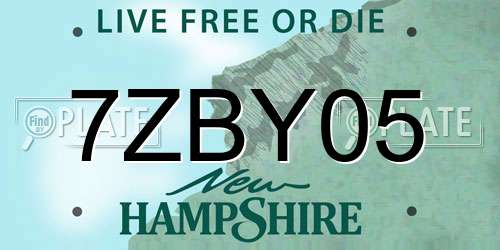 7ZBY05 New Hampshire License Plate