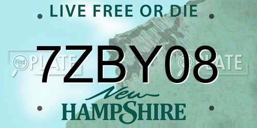 7ZBY08 New Hampshire License Plate