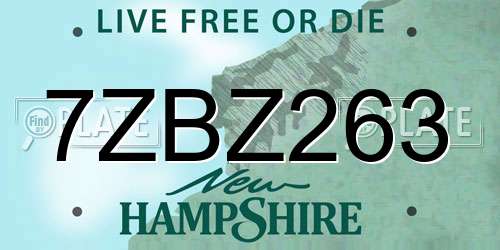7ZBZ263 New Hampshire License Plate