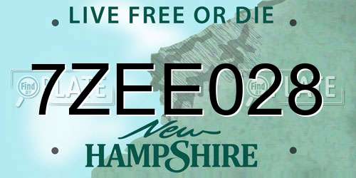 7ZEE028 New Hampshire License Plate