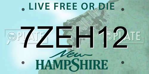 7ZEH12 New Hampshire License Plate