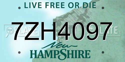 7ZH4097 New Hampshire License Plate