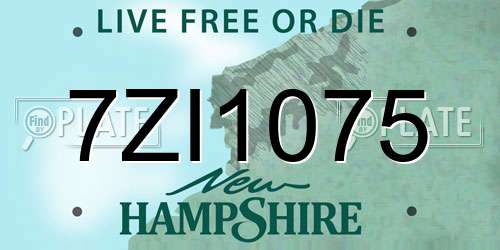 7ZI1075 New Hampshire License Plate