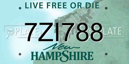 7ZI788 New Hampshire License Plate