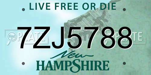 7ZJ5788 New Hampshire License Plate