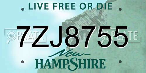 7ZJ8755 New Hampshire License Plate