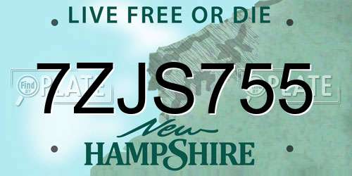 7ZJS755 New Hampshire License Plate