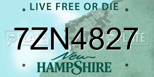 7ZN4827 New Hampshire License Plate