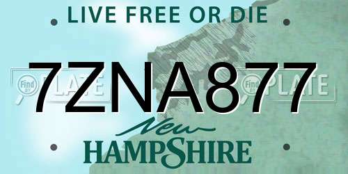 7ZNA877 New Hampshire License Plate