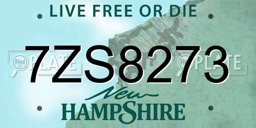 7ZS8273 New Hampshire License Plate