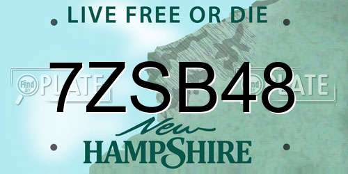 7ZSB48 New Hampshire License Plate