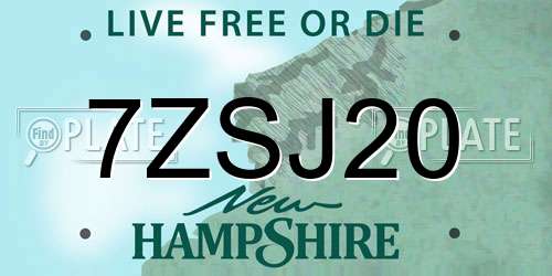 7ZSJ20 New Hampshire License Plate