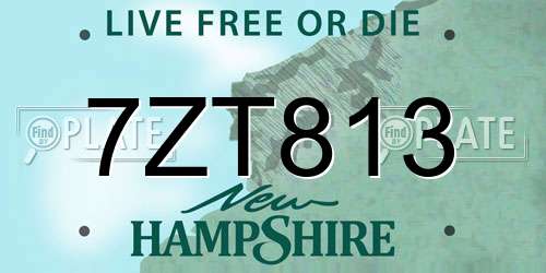 7ZT813 New Hampshire License Plate