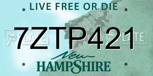 7ZTP421 New Hampshire License Plate