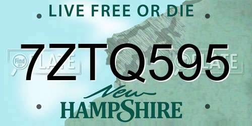 7ZTQ595 New Hampshire License Plate