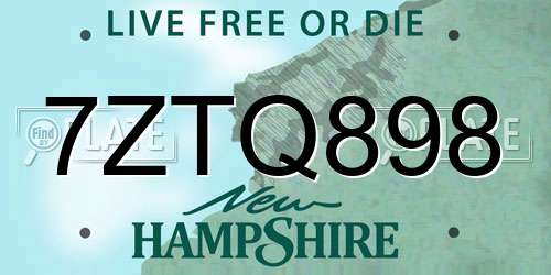 7ZTQ898 New Hampshire License Plate