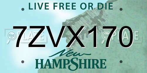 7ZVX170 New Hampshire License Plate
