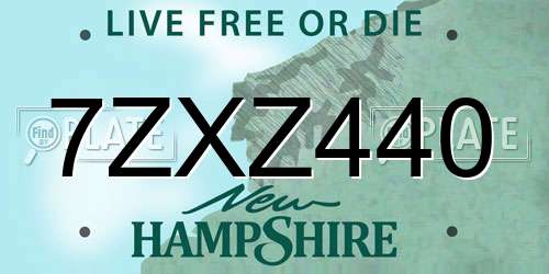 7ZXZ440 New Hampshire License Plate