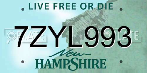 7ZYL993 New Hampshire License Plate